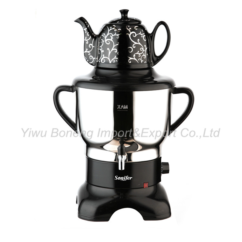 Sf270-588 Turkish Samovar, Electric Kettle, Russian Samovar with Ceramic Teapot