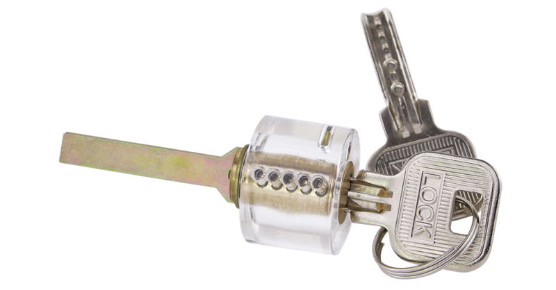 Transparent Single-Head Lock with Crescent Key (Single Groove) for Locksmith Training