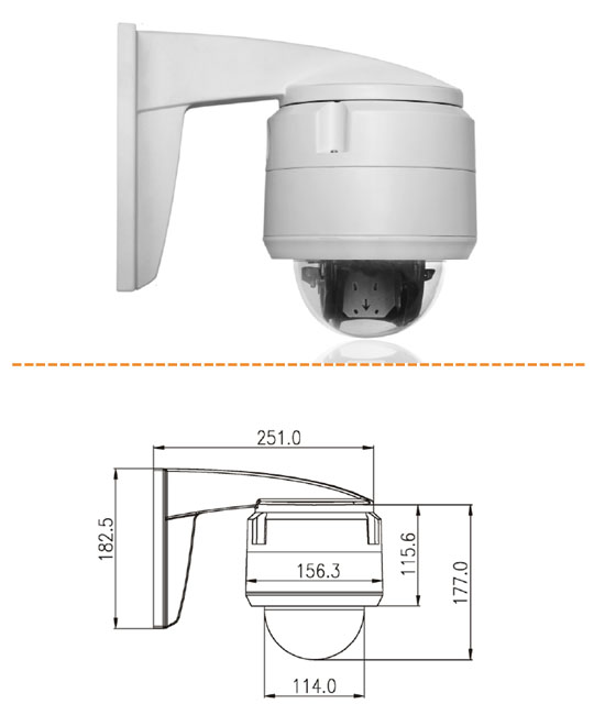 Aluminum-Alloy Dome Camera Housing with Transparent Cover