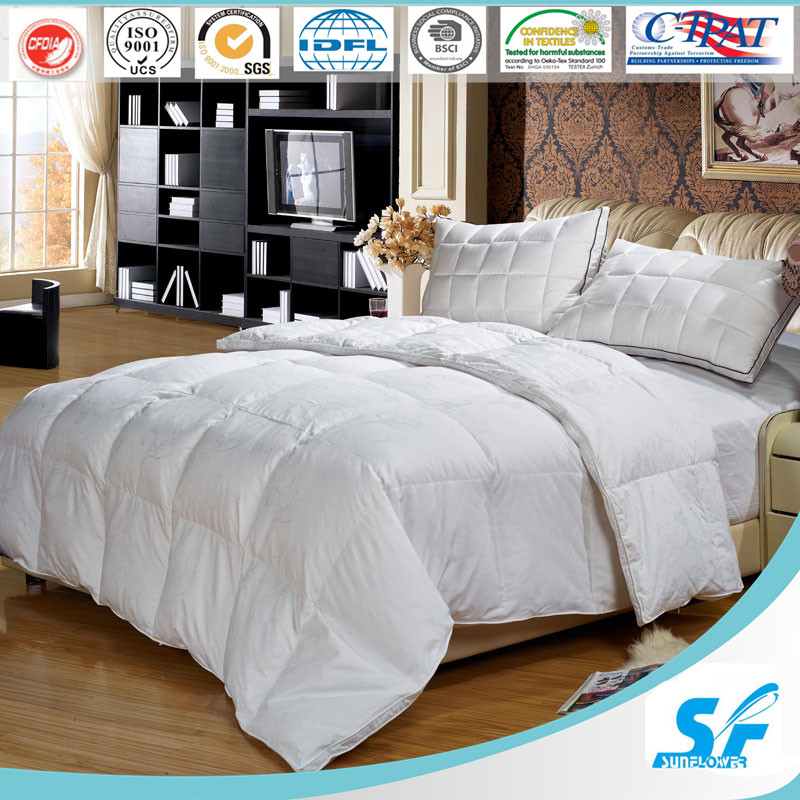 Wholesale Hotel White Polyester Filling Cotton Fabric Duvet