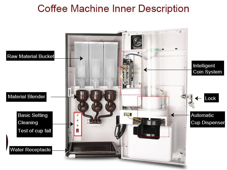 Coffee Vending Machine for Commercial Use with Coin Recognizer Sc-8703b