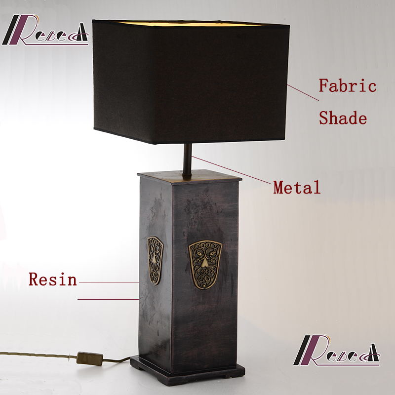 Resin Artistic Antique Hotel Decorative Bedside Table Lamp