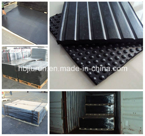 Interlocked Cow Rubber Stable Mat with Qrange Line Pattern