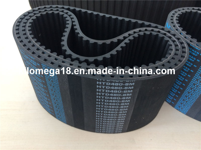 High Performance Rubber Timing Belt for Industry Htd480-8m-100mm