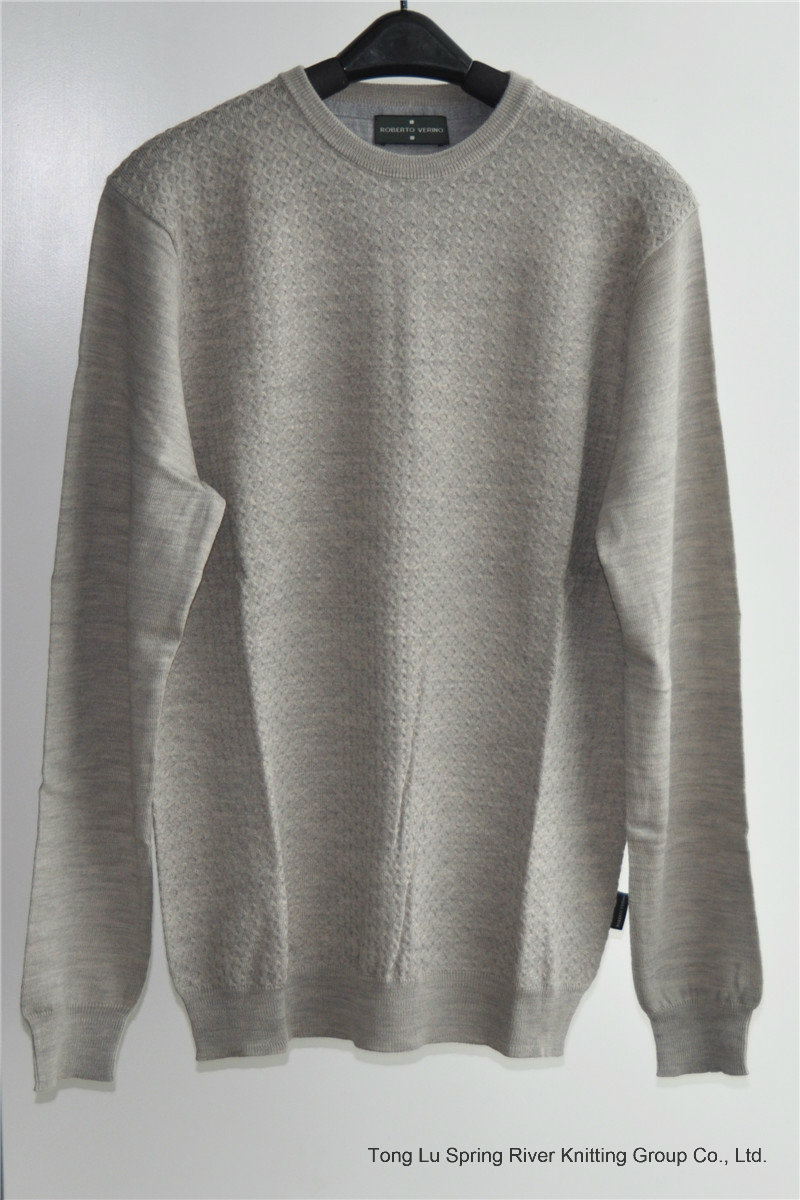 Men Pure Color Round Neck Knit Pullover Sweater