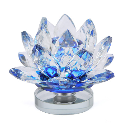 Beautiful K9 Decoration Colorful Crystal Lotus Flower