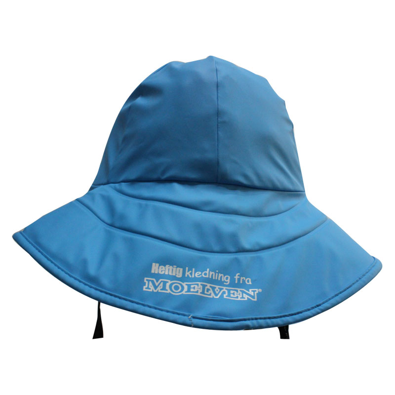 Sky Blue PU Waterproof Raincoat/ Rain Cap/Hat for Adult