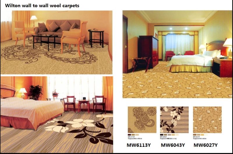 Machine Woven Wilton Wool Wall to Wall Hotel Carpets for Corridor