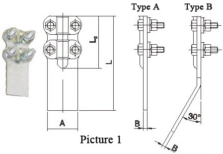 SL Type Aluminum Terminal Clamps with Bolts