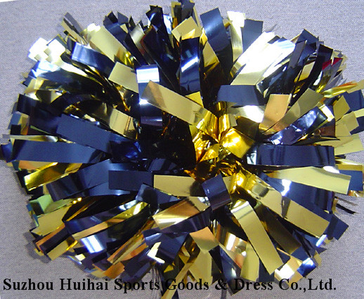 Metallic Gold Navy POM Poms