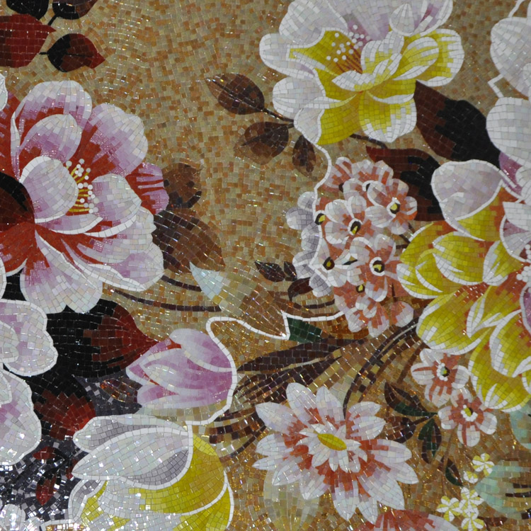 Mosaic Mural Picture Hand Cut Flower 1
