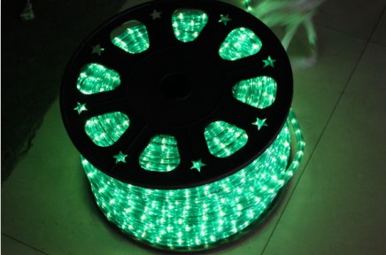 LED Rope Light Round 2 Wires Green for Christmas Decoration