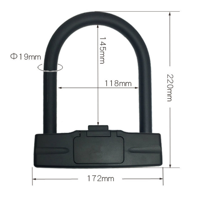 U Shaped Digital Password Combination Motorcycle Lock