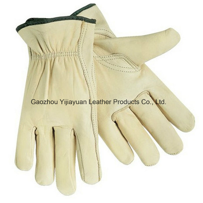 Cut Resistant Cow Grain Leather Working Driving Gloves for Drivers