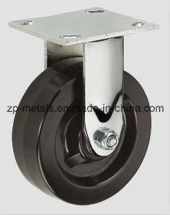 4inch Heavy-Duty Iron Rubber Fixed Caster Wheel