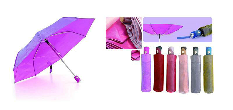 Color Changing Cloth Foldable Duomatic Umbrellas (YS-3FD22083511R)