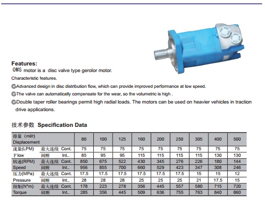 Oms Hydraulic Orbit Motor, Chinies High Torque Hydraulic Motor for Fishing Vessels