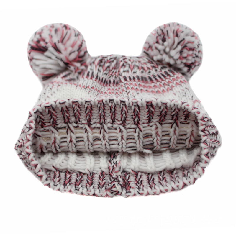 Children Baby Kids Knitted Owl Printing Embroidery Hat Warm Beanie (HW632)