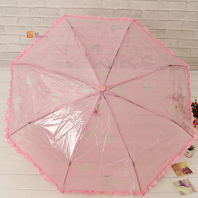 21inch Waterproof Poe Lace Fold Umbrella (YS-T1005A)