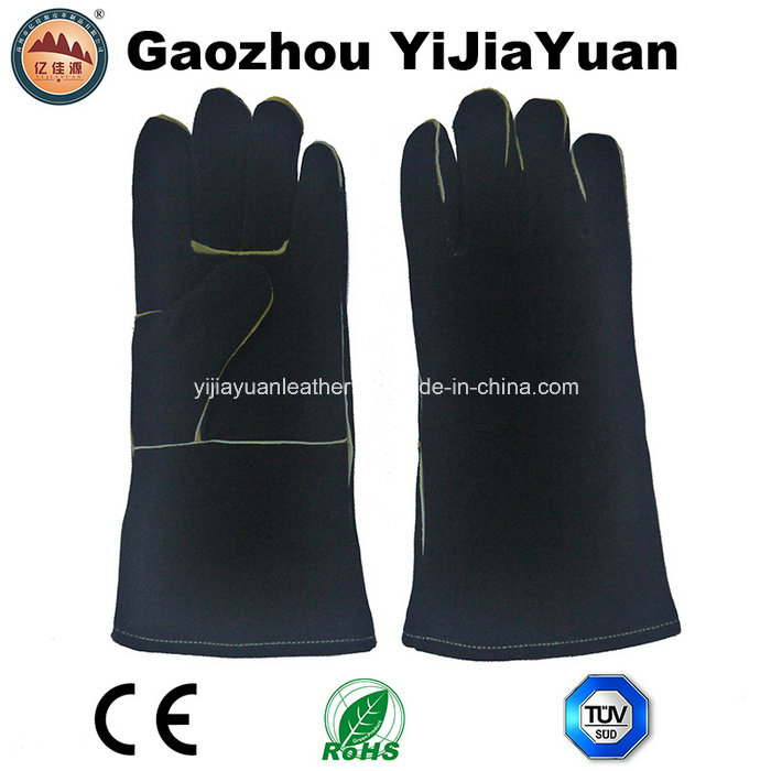 Cow Split Leather Heat Resistant Welding Gloves, BBQ Gloves