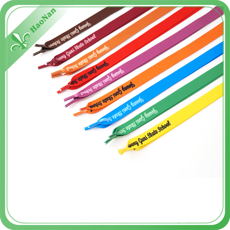 Colorful Good Quality Polyester Logo Printing Shoelace with Clip