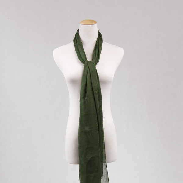 Green Viscose Long Scarf for Women