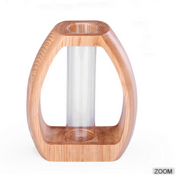 Wood Flower Vase with 