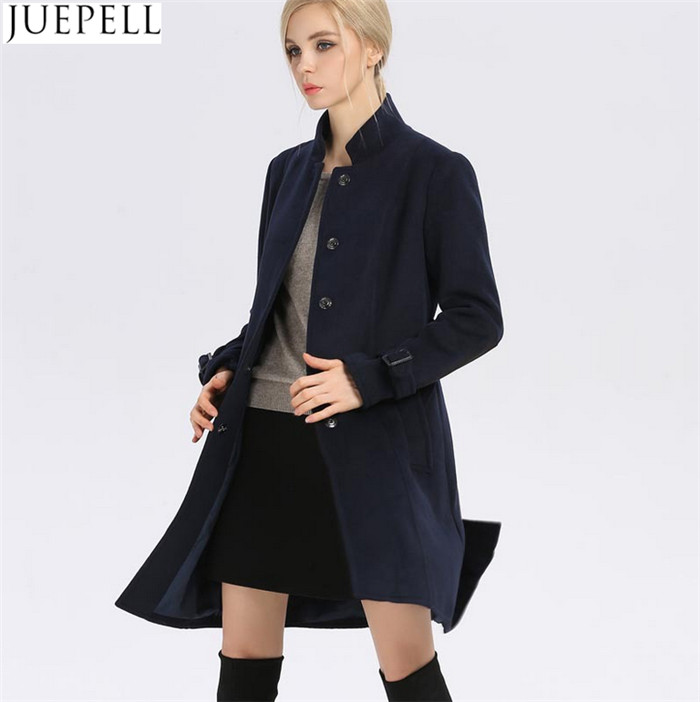 New Women's Autumn and Winter Wool Coat Women Windbreaker and Long Sections Slim Woolen Collar Women Coat