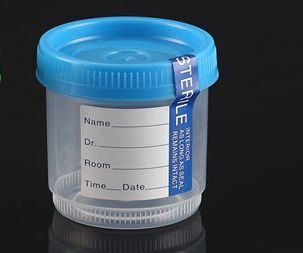 FDA Registered 90ml Specimen Container with Tab Label and Sterility