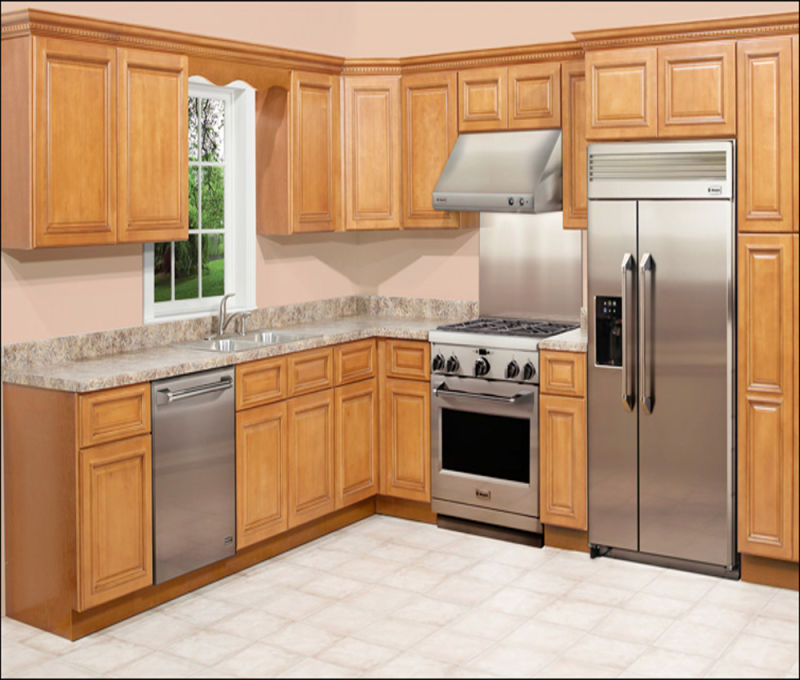 2016 Frameless Door Solid Wood Kitchen Cabinet