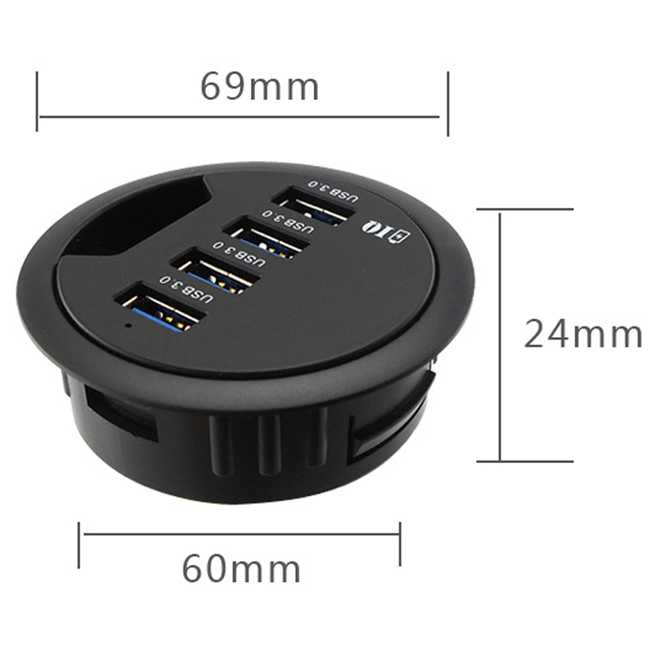 4 Ports USB 3.0 OTG Charger Hub with Power Cable and Adapter