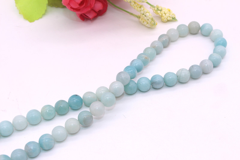 DIY Gemstone Loose Strand 4 6 8 10 12 mm Wholesale Natural Amazonite Beads Strand