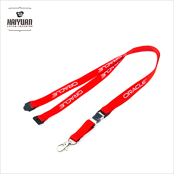 Wholesale Polyester Strap with Half Metal Buckle/Silk Screen Lanyard