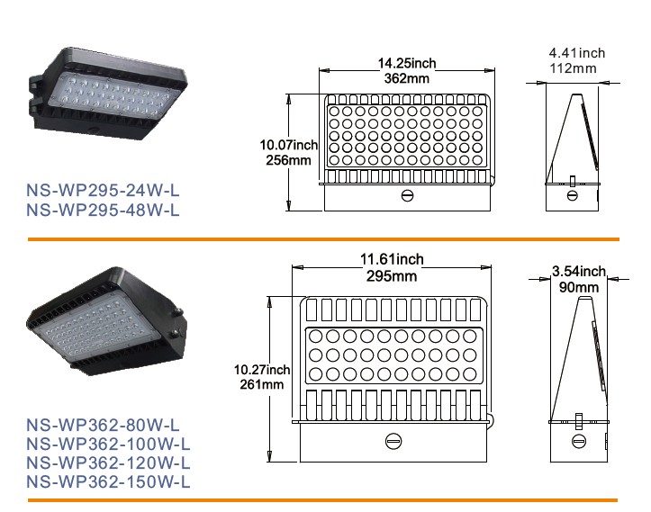 UL Dlc Listed 120W Outdoor LED Wall Pack Ligthing
