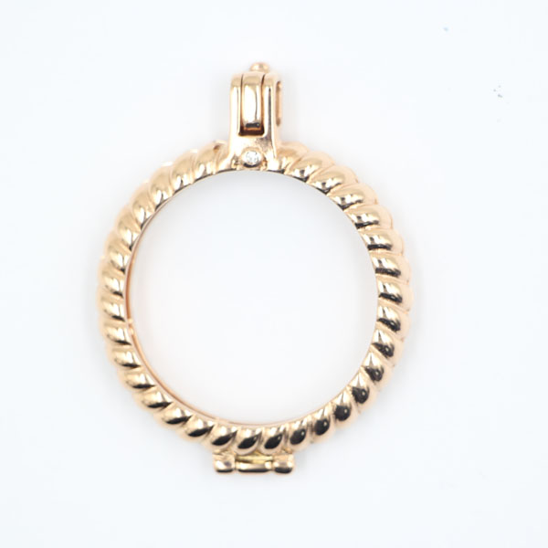 18k Gold Plated Bias Strip Floating Locket Pendant