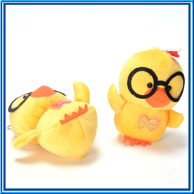 2017 Plush Yellow Rooster Chicken Keychain Toy with Candy