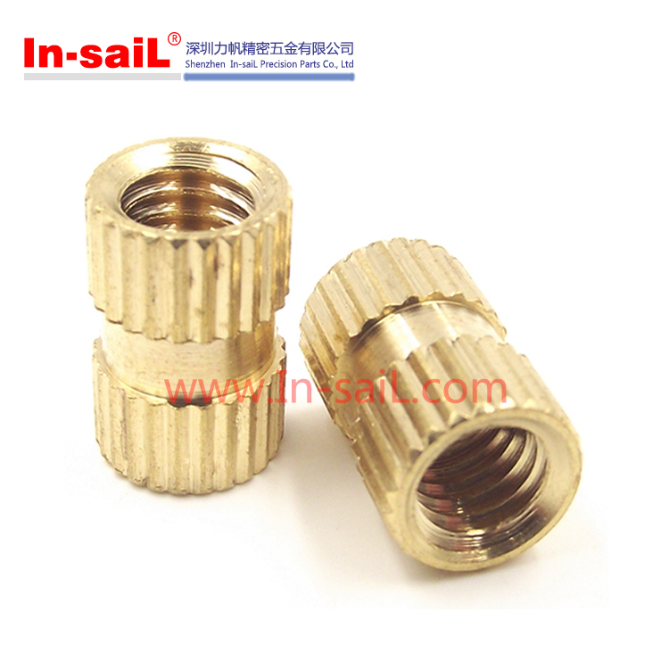 China Fastener Manufacturer Mould-in Straight Knurling RoHS Brass Insert Nut