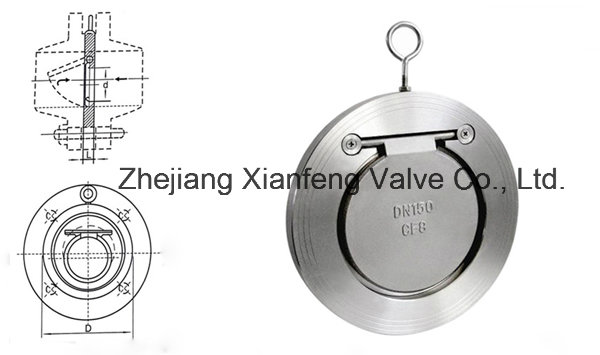 H74 Wafer Single Disc Check Valve in Stainless Steel