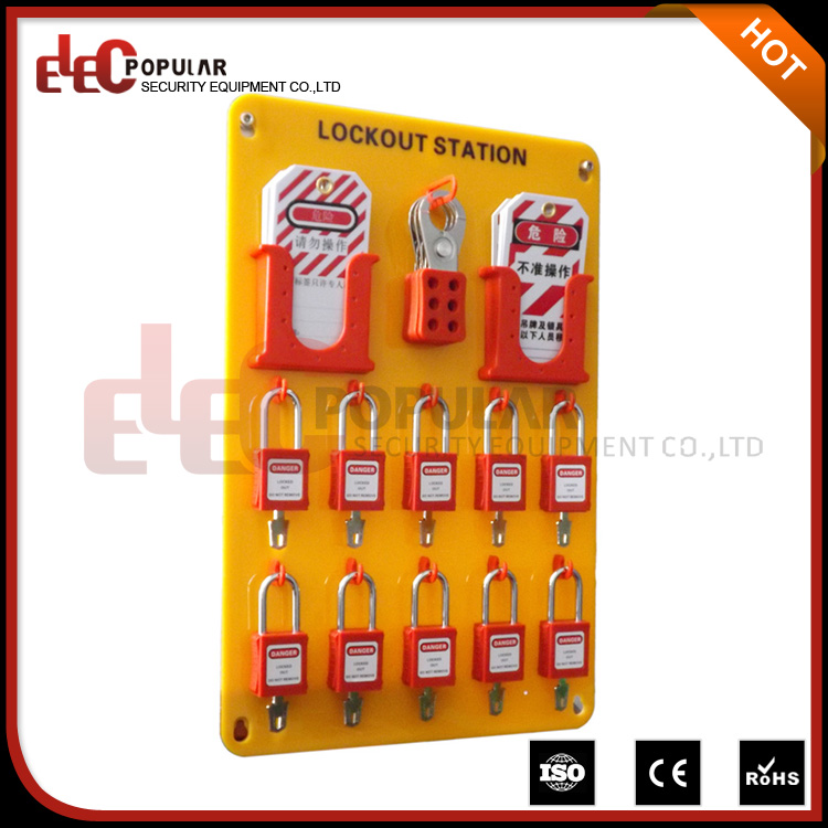 Elecpopular Good Insulativity Yellow 10 Padlocks portable Safety Lockout Tagout Station