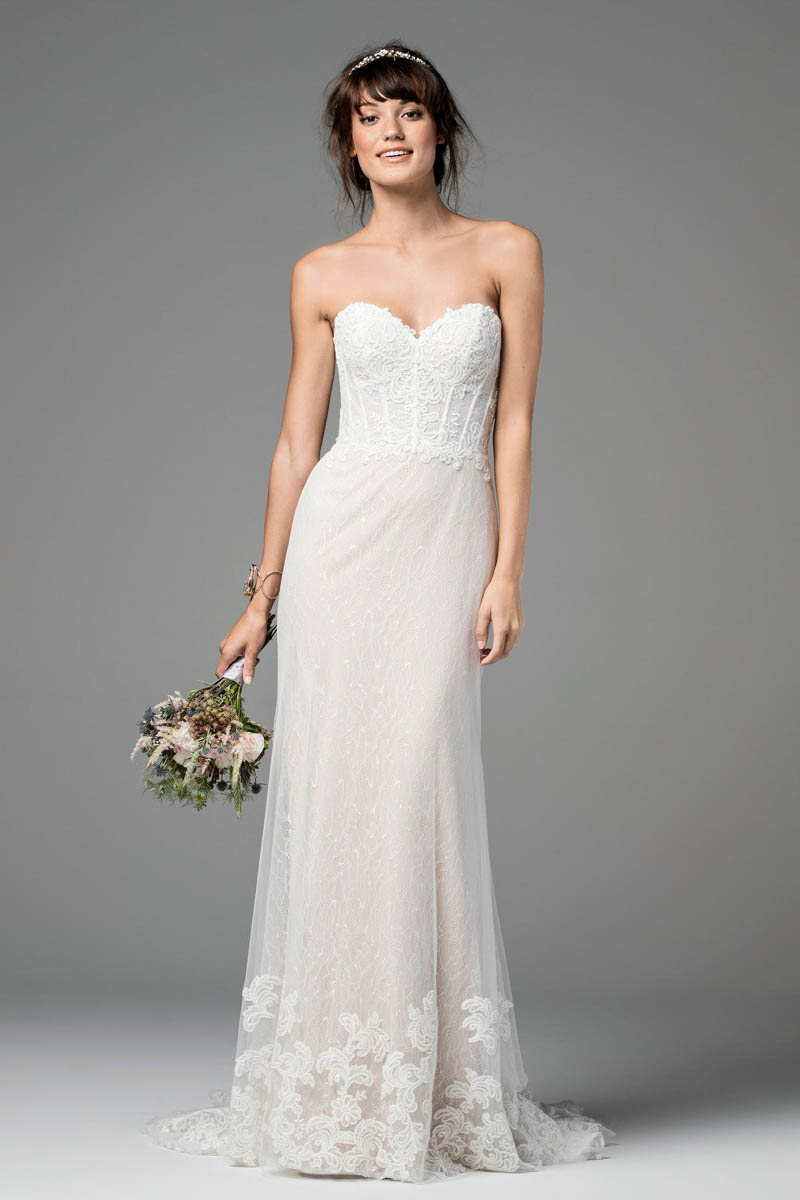 Exposed Boning Bodice Wedding Dress with Welcomed Edge to The Sweet Lace