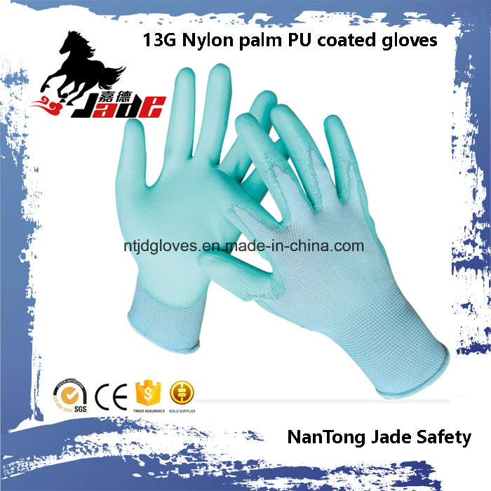 13G Polyester Palm White PU Coated Glove En 388 4131