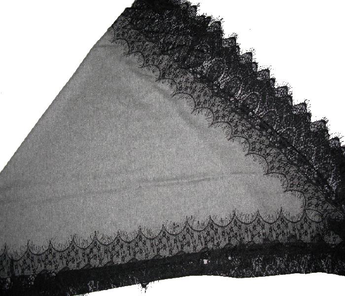 100% Cashmere Triangle Lace Trim