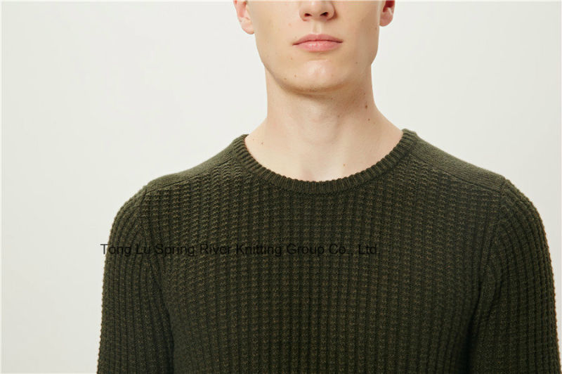 Soft Lambswool Round Neck Knit Men Sweater