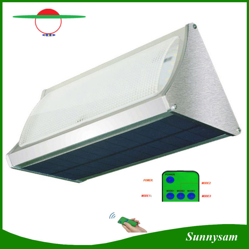 1000lm 56 LED Microwave Radar Sensor Remote Control Wall Mounted Wireless Solar Garden Light