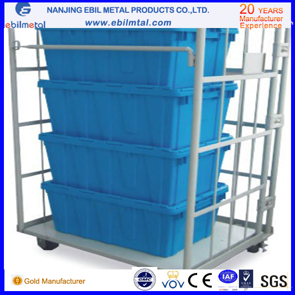 Popular Metal Roll Container / Foldable Metal Table Trolley