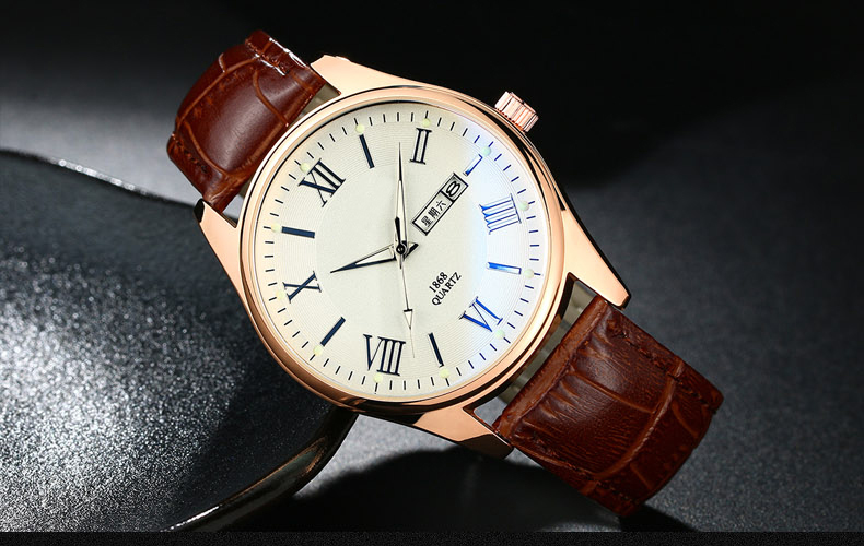 Waterproof Analog Quartz Men Watch with Double Date