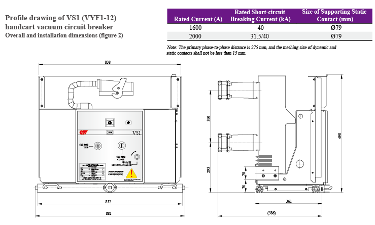 Vs1-Hv Vacuum Load Breaker with Different Operation Mode