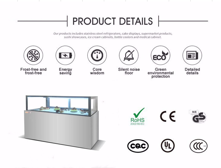 Commercial Display Cake Refrigerator Showcase