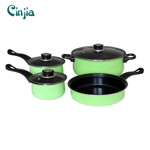 7PCS Carbon Steel Cookware/ Cooking Pot /Sauce Pan/ Casserole Set