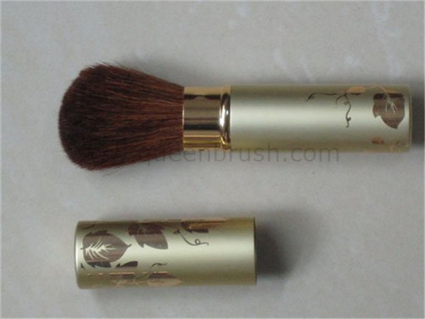 Leaf Design Rose Silvery Retractable Brush